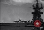 Image of F4U aircraft noses over during landing on USS Bunker Hill Pacific Theater, 1944, second 16 stock footage video 65675027958