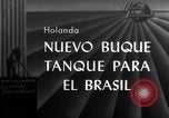 Image of launch of Presidente Juscelino oil tanker Holland Netherlands, 1958, second 1 stock footage video 65675027989