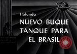Image of launch of Presidente Juscelino oil tanker Holland Netherlands, 1958, second 3 stock footage video 65675027989