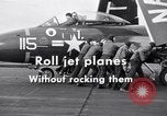 Image of Handling of jet aircraft on carrier flight deck United States USA, 1951, second 10 stock footage video 65675028028