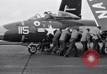 Image of Handling of jet aircraft on carrier flight deck United States USA, 1951, second 13 stock footage video 65675028028