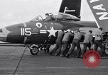 Image of Handling of jet aircraft on carrier flight deck United States USA, 1951, second 14 stock footage video 65675028028