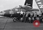 Image of Handling of jet aircraft on carrier flight deck United States USA, 1951, second 15 stock footage video 65675028028