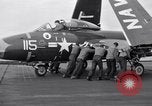 Image of Handling of jet aircraft on carrier flight deck United States USA, 1951, second 16 stock footage video 65675028028