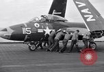 Image of Handling of jet aircraft on carrier flight deck United States USA, 1951, second 19 stock footage video 65675028028