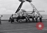Image of Handling of jet aircraft on carrier flight deck United States USA, 1951, second 41 stock footage video 65675028028