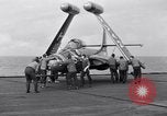 Image of Handling of jet aircraft on carrier flight deck United States USA, 1951, second 43 stock footage video 65675028028