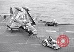 Image of Handling of jet aircraft on carrier flight deck United States USA, 1951, second 56 stock footage video 65675028028