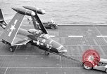 Image of Handling of jet aircraft on carrier flight deck United States USA, 1951, second 59 stock footage video 65675028028