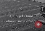 Image of Recovering jet aircraft returning to aircraft carrier United States USA, 1951, second 5 stock footage video 65675028032
