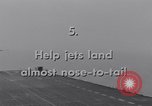 Image of Recovering jet aircraft returning to aircraft carrier United States USA, 1951, second 9 stock footage video 65675028032