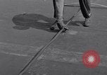 Image of Recovering jet aircraft returning to aircraft carrier United States USA, 1951, second 22 stock footage video 65675028032