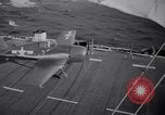 Image of Recovering jet aircraft returning to aircraft carrier United States USA, 1951, second 54 stock footage video 65675028032