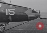 Image of Recovering jet aircraft returning to aircraft carrier United States USA, 1951, second 57 stock footage video 65675028032
