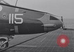 Image of Recovering jet aircraft returning to aircraft carrier United States USA, 1951, second 61 stock footage video 65675028032