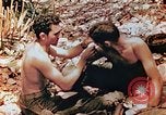 Image of Marine renders first aid to wounded buddy Saipan Northern Mariana Islands, 1944, second 3 stock footage video 65675028048