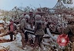 Image of U.S. marines set up camouflaged artillery  Saipan Northern Mariana Islands, 1944, second 10 stock footage video 65675028054