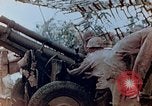 Image of U.S. marines set up camouflaged artillery  Saipan Northern Mariana Islands, 1944, second 25 stock footage video 65675028054