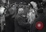 Image of Ferdinand Foch meets Native American Indians Montana United States USA, 1921, second 14 stock footage video 65675028082