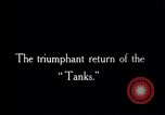 Image of British Mark I tank (male) followed by Allied troops France, 1916, second 4 stock footage video 65675028139