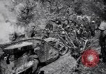 Image of British Mark I tank (male) followed by Allied troops France, 1916, second 11 stock footage video 65675028139