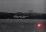 Image of USS Enterprise CV-6 returns from World War 2 Southampton England United Kingdom, 1945, second 57 stock footage video 65675028532