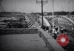 Image of Approach to the Old Howrah  bridge  Calcutta India, 1915, second 32 stock footage video 65675028626