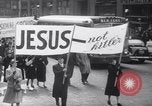 Image of New Yorkers at Anti Nazi March Manhattan New York City USA, 1939, second 22 stock footage video 65675028722