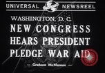 Immagine di Il presidente Franklin Roosevelt a 77th Congress Washington DC USA, 1941, secondo 3 filmato di repertorio 65675028757