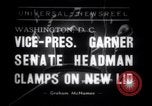 Immagine di Il Vice Presidente John Nance Garner cerca su cappelli Washington DC USA, 1938, secondo 1 filmato di repertorio 65675028772