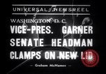 Immagine di Il Vice Presidente John Nance Garner cerca su cappelli Washington DC USA, 1938, secondo 4 filmato di repertorio 65675028772
