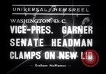 Immagine di Il Vice Presidente John Nance Garner cerca su cappelli Washington DC USA, 1938, secondo 7 filmato di repertorio 65675028772