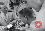 Image of US-Russian soldiers answer field telephones Kaesong Korea 38th Parallel, 1945, second 49 stock footage video 65675028818