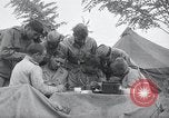 Image of US-Russian soldiers answer field telephones Kaesong Korea 38th Parallel, 1945, second 59 stock footage video 65675028818