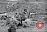 Image of US-Russian soldiers listen guitar Kaesong Korea 38th Parallel, 1945, second 52 stock footage video 65675028819
