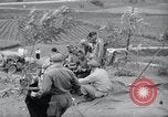 Image of US-Russian soldiers listen guitar Kaesong Korea 38th Parallel, 1945, second 53 stock footage video 65675028819