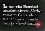 Image of Edmund Allenby Cairo Egypt, 1918, second 1 stock footage video 65675029247