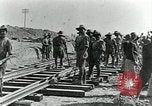 Image of British Engineers build a railroad in the desert Palestine, 1918, second 4 stock footage video 65675029254
