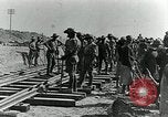 Image of British Engineers build a railroad in the desert Palestine, 1918, second 7 stock footage video 65675029254