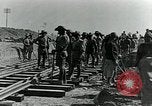 Image of British Engineers build a railroad in the desert Palestine, 1918, second 8 stock footage video 65675029254
