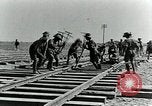 Image of British Engineers build a railroad in the desert Palestine, 1918, second 16 stock footage video 65675029254