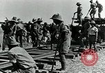 Image of British Engineers build a railroad in the desert Palestine, 1918, second 21 stock footage video 65675029254