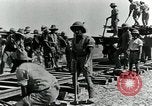 Image of British Engineers build a railroad in the desert Palestine, 1918, second 22 stock footage video 65675029254