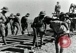 Image of British Engineers build a railroad in the desert Palestine, 1918, second 25 stock footage video 65675029254
