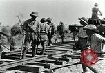 Image of British Engineers build a railroad in the desert Palestine, 1918, second 31 stock footage video 65675029254