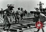 Image of British Engineers build a railroad in the desert Palestine, 1918, second 33 stock footage video 65675029254