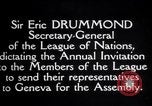Image of Sir Eric Drummond General Secretary  Geneva Switzerland, 1926, second 31 stock footage video 65675029354