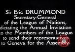 Image of Sir Eric Drummond General Secretary  Geneva Switzerland, 1926, second 42 stock footage video 65675029354