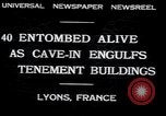 Image of collapsed building Lyon France, 1932, second 4 stock footage video 65675029422