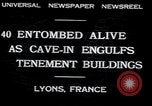 Image of collapsed building Lyon France, 1932, second 5 stock footage video 65675029422